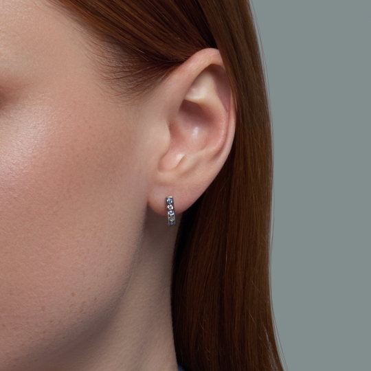 Серьги из серебра с фианитами