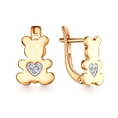 Серьги из золота с фианитами