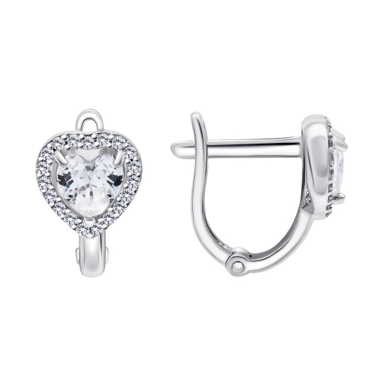 Серьги из серебра с фианитами