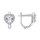 Серьги из серебра с фианитами