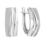 Серьги из серебра с фианитами