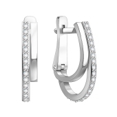 Серьги из серебра с фианитами