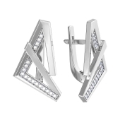 Серьги из серебра с фианитами