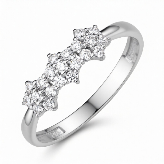 Кольцо из серебра с фианитами