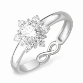 Кольцо из серебра с фианитами