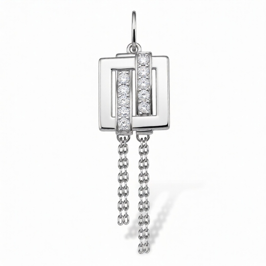 Подвеска из серебра с фианитами