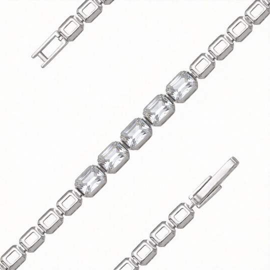 Браслет из серебра с фианитами