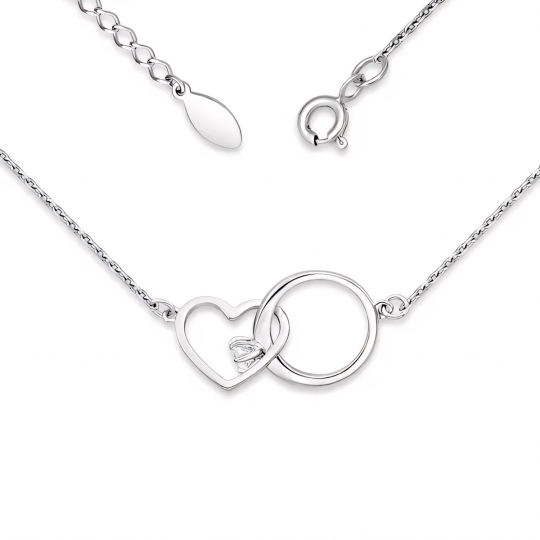 Колье из серебра с фианитом