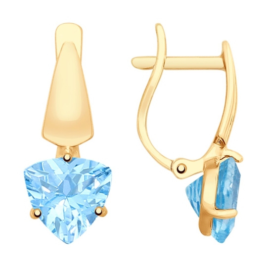 Серьги из золота с топазами Swiss