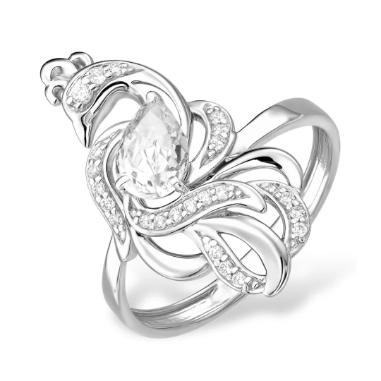 Кольцо из серебра с фианитами