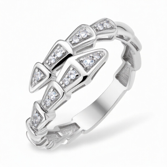 Кольцо из серебра с фианитами