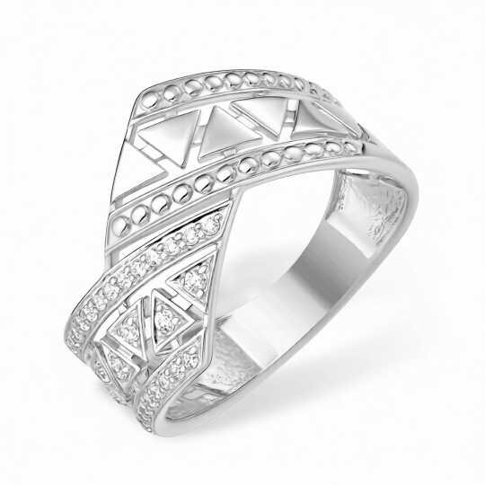 Кольцо из серебра с фианитами