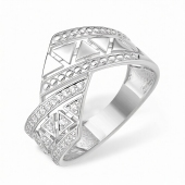 Кольцо из серебра с фианитами