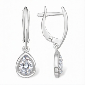 Серьги из серебра с фианитами