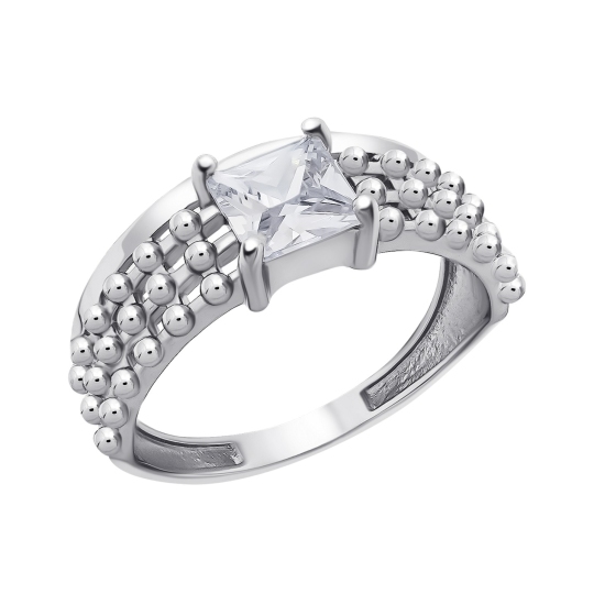 Кольцо из серебра с фианитом