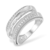 Кольцо из серебра с фианитами