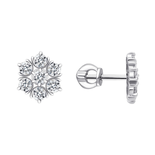 Серьги из серебра с фианитами