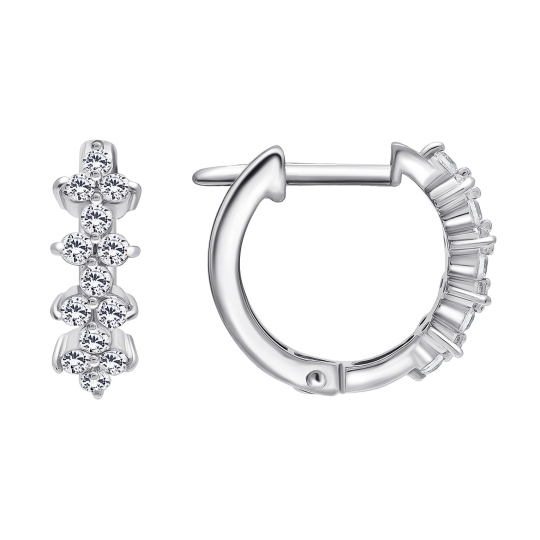 Серьги из серебра с фианитами