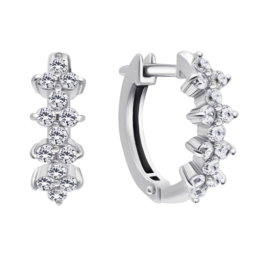 Серьги из серебра с фианитами