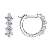 Серьги из серебра с фианитами