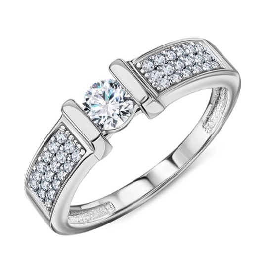 Кольцо из серебра с фианитами