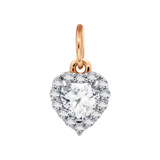 Подвеска из серебра с позолотой и фианитами