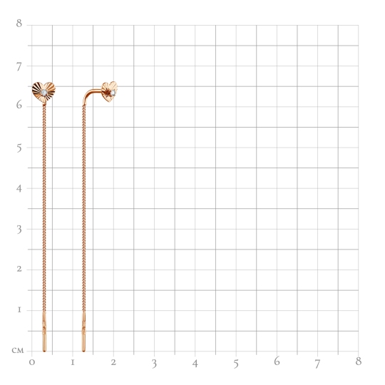 Серьги из золота с фианитами