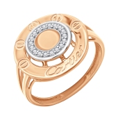 Кольцо из серебра с позолотой и фианитами