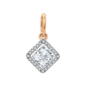 Подвеска из серебра с позолотой и фианитами