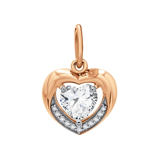 Подвеска из серебра с позолотой и фианитами