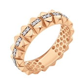 Кольцо из серебра с позолотой и фианитами