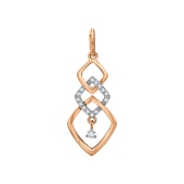 Подвеска из серебра с позолотой и фианитами