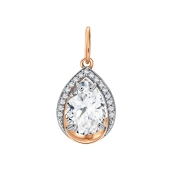 Подвеска из серебра с позолотой и фианитами