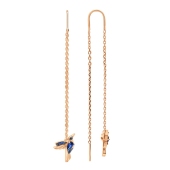 Серьги из серебра с позолотой и фианитами 