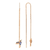 Серьги из серебра с позолотой и фианитами 