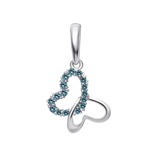 Подвеска из серебра с ювелирными кристаллами