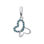 Подвеска из серебра с ювелирными кристаллами