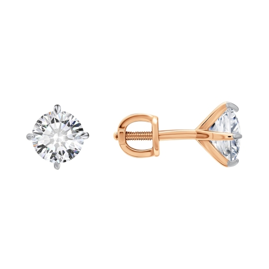 Серьги из серебра с позолотой и фианитами