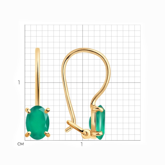 Серьги из золота с агатами