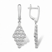 Серьги из серебра с фианитами