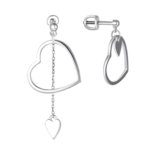 Асимметричные серьги из серебра