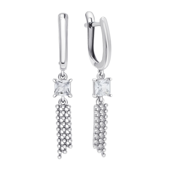 Серьги из серебра с финитами