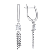 Серьги из серебра с финитами