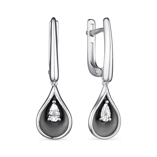 Серьги из серебра с бриллиантами