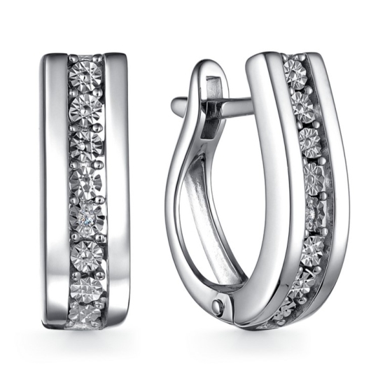 Серьги из серебра с бриллиантами