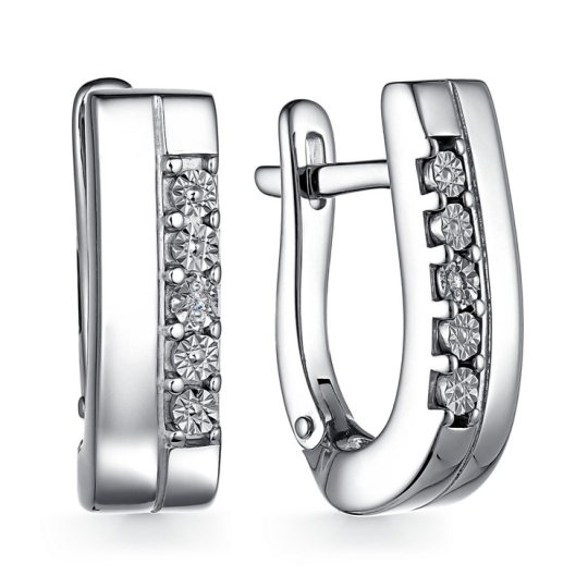 Серьги из серебра с бриллиантами