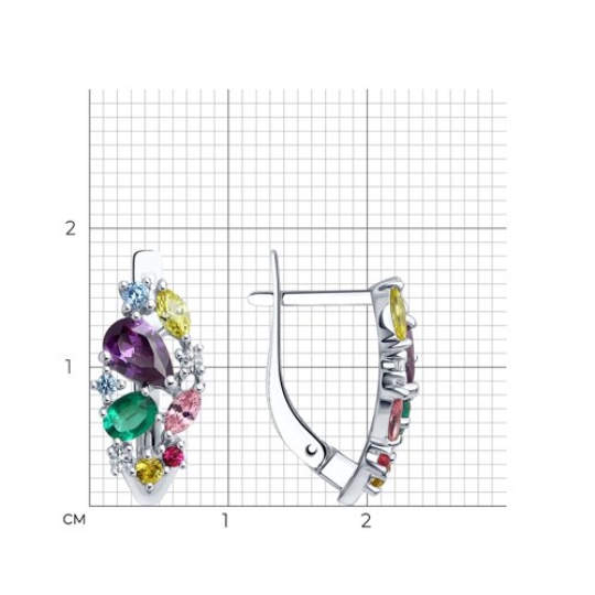 Серьги из серебра с миксом камней