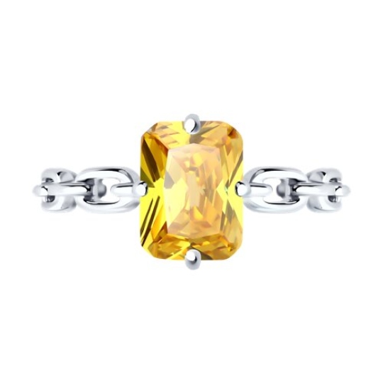 Кольцо из серебра с фианитом