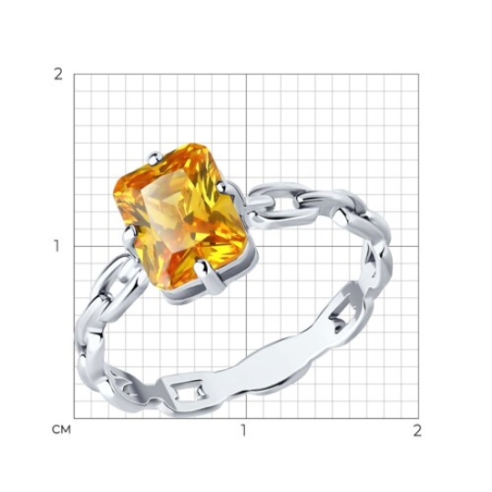 Кольцо из серебра с фианитом