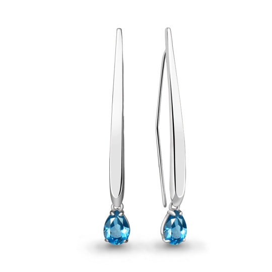 Серьги из серебра с топазами Swiss